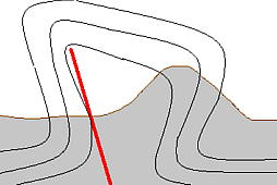 富倉背斜の断面図